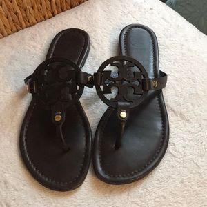 Tory Burch dark brown Miller sandals- coconut 7.5
